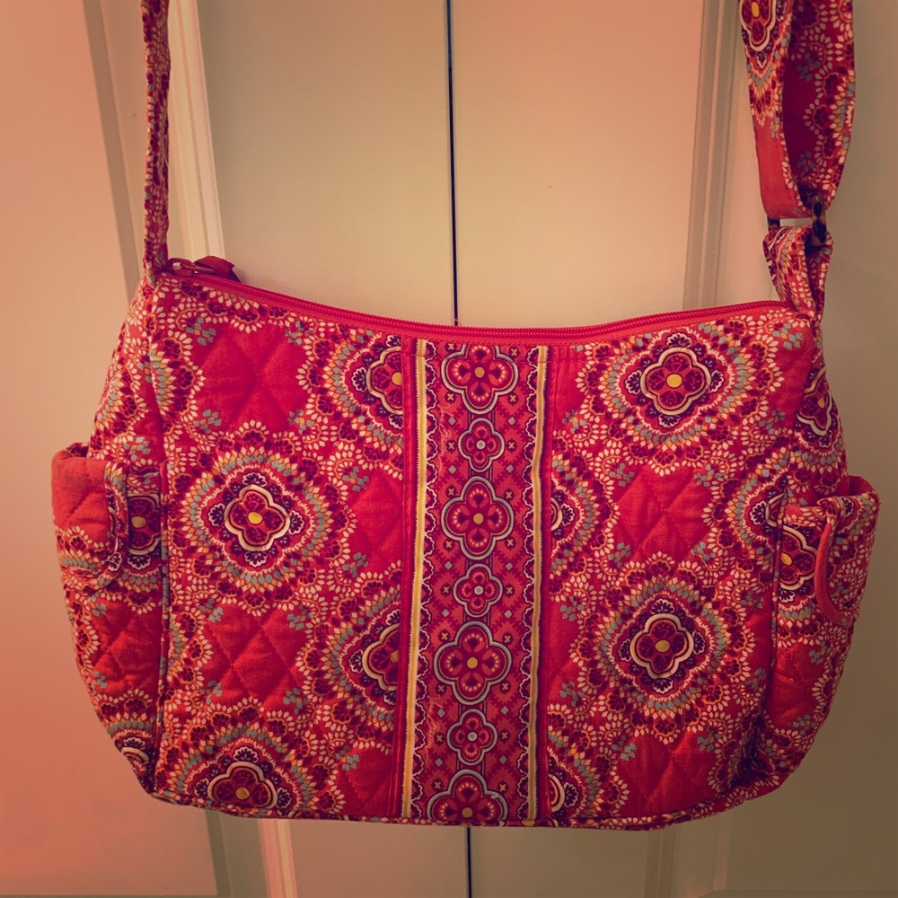 Vera Bradley orange floral crossbody/shoulder bag